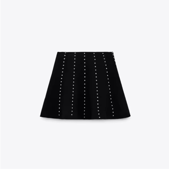 Zara Black Studded Circle Skirt - Picture 8 of 8